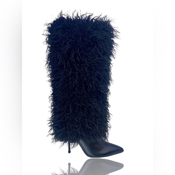 Faux Fur Knee-High Boots - Picture 1 of 4